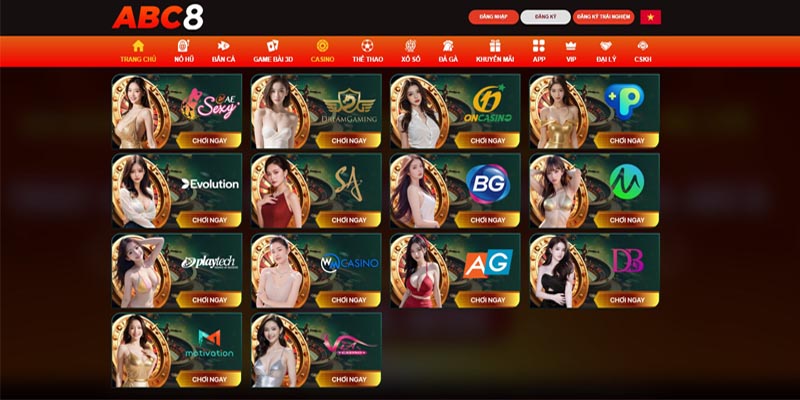 Casino ABC8 có rất nhiều sảnh game đẳng cấp